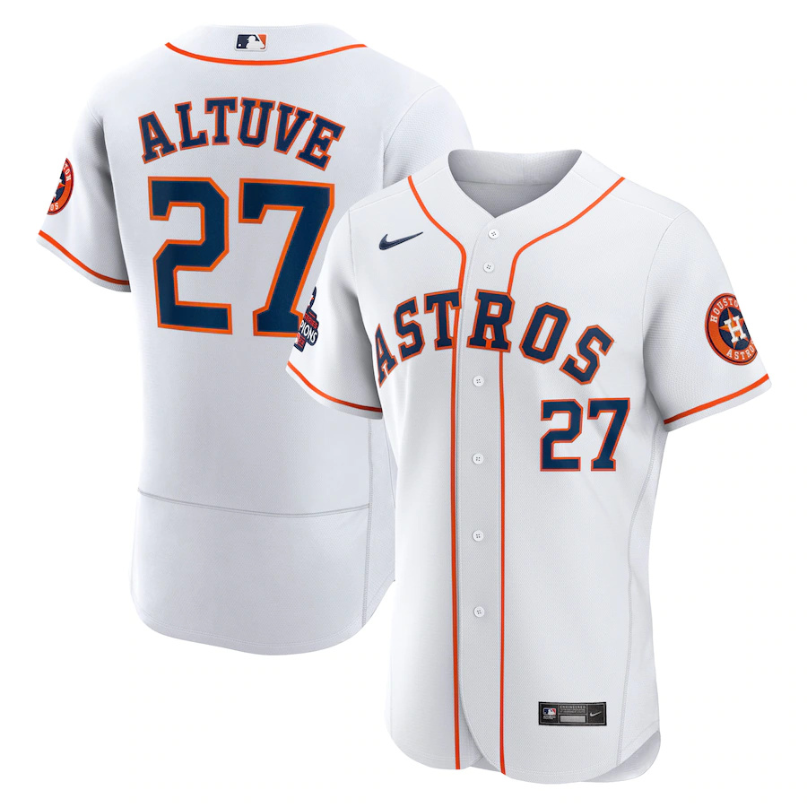 Men Houston Astros #27 Jose Altuve Nike White 2022 World Series Champions Home Authentic MLB Jersey->houston astros->MLB Jersey